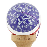 Kendama X CHICANOS Originala, Profesionala, Flippy, Big Cups V2, Super Sticky cu Cupe Mari, Rulment Metalic, din lemn 18 cm, Ata 55 cm, Violet/Alb - vivimall.ro