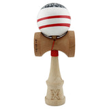 Kendama X CHICANOS Originala, Profesionala, Flippy, Big Cups V2, Super Sticky cu Cupe Mari, Rulment Metalic, din lemn 18 cm, Ata 55 cm, Negru/Alb - vivimall.ro