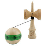 Kendama Originala X - FREQUENCY , Profesionala, Vivimall, din Lemn, 18 cm, Verde - vivimall.ro