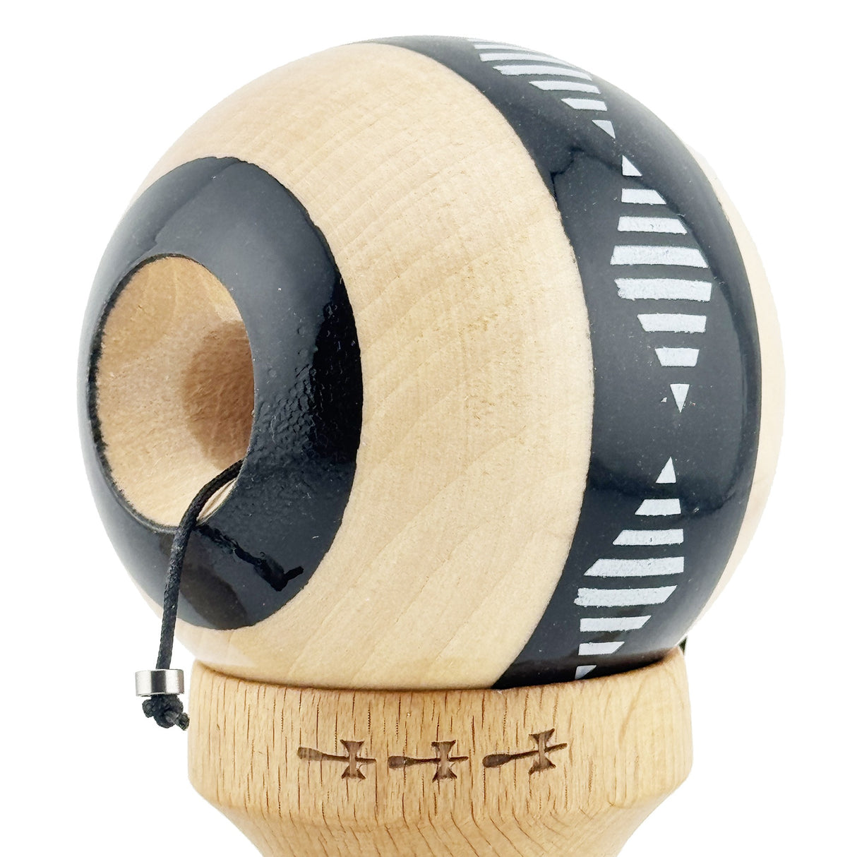 Kendama Originala X - FREQUENCY , Profesionala, Vivimall, din Lemn, 18 cm, Negru - vivimall.ro