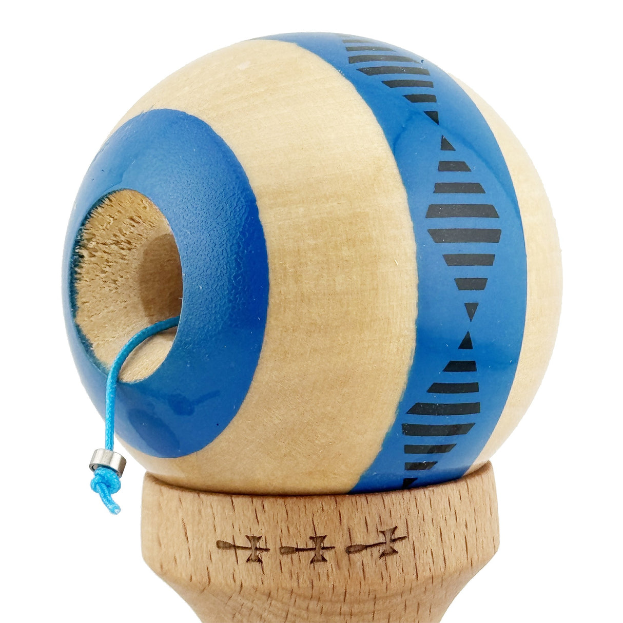 Kendama Originala X - FREQUENCY , Profesionala, Vivimall, din Lemn, 18 cm, Albastru - vivimall.ro