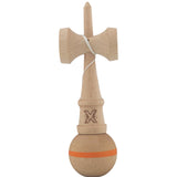 Kendama X Originală, Profesională, Flippy, din Lemn, 18 cm Model cu Dunga, Portocaliu - vivimall.ro