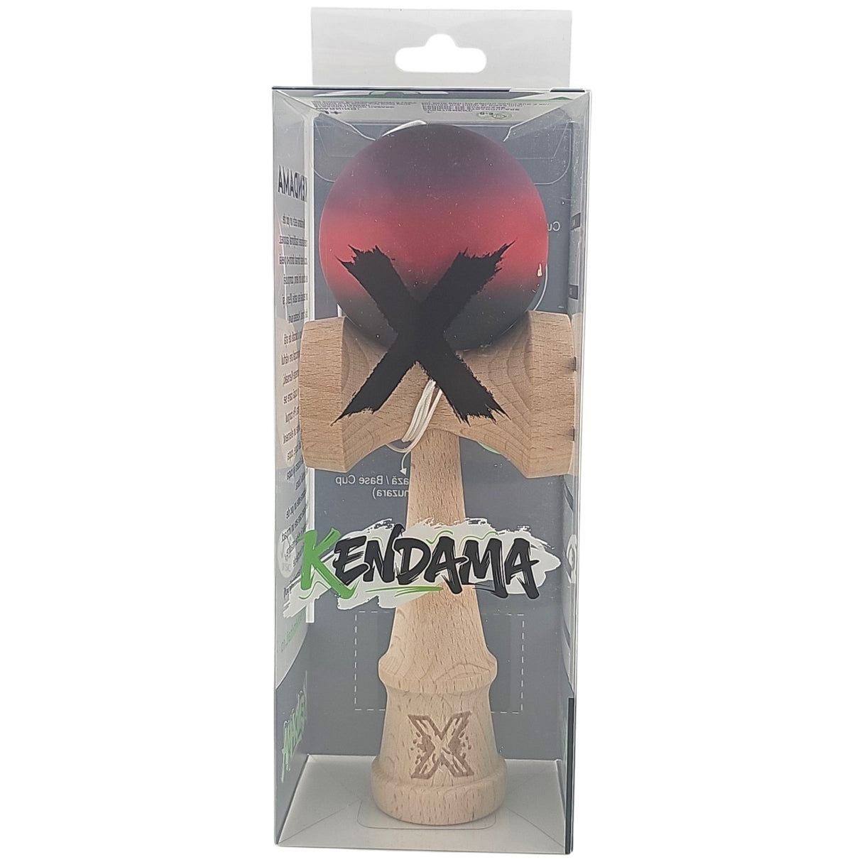 Kendama X Originala, Profesionala, Vivimall, 18 cm, din Lemn, Rubber Grip, Mov/Rosu/Negru - vivimall.ro
