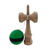 Kendama X Originala, Profesionala, Vivimall, 18 cm, din Lemn, Rubber Grip, Negru/Verde - vivimall.ro