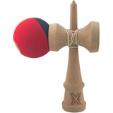 Kendama X Original, професионална, 18 см дървена, гумена дръжка, червена/черна