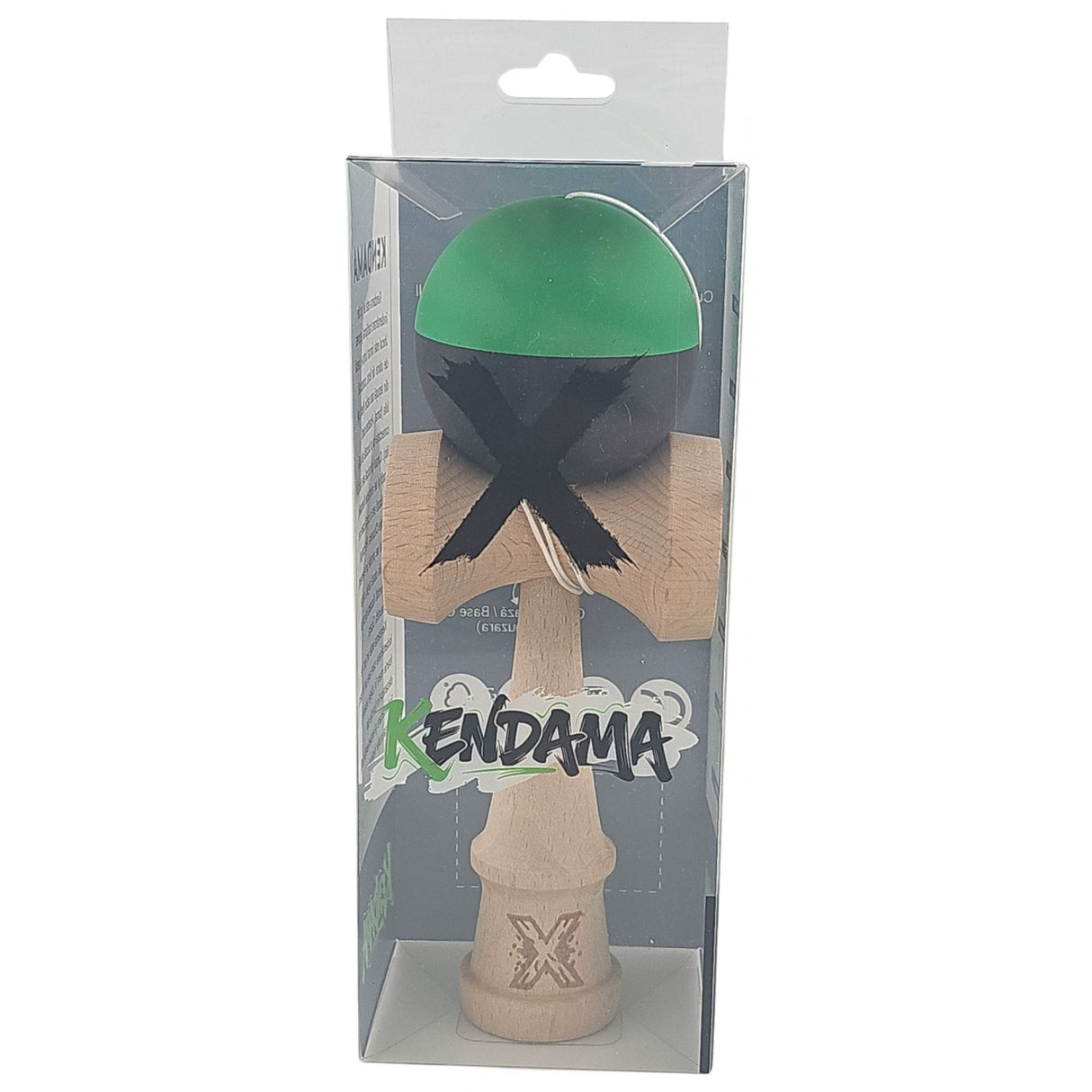 Kendama X Original, 18 см, Професионална, +9 години, Дървена, 2-цветен модел, Зелена/Черна