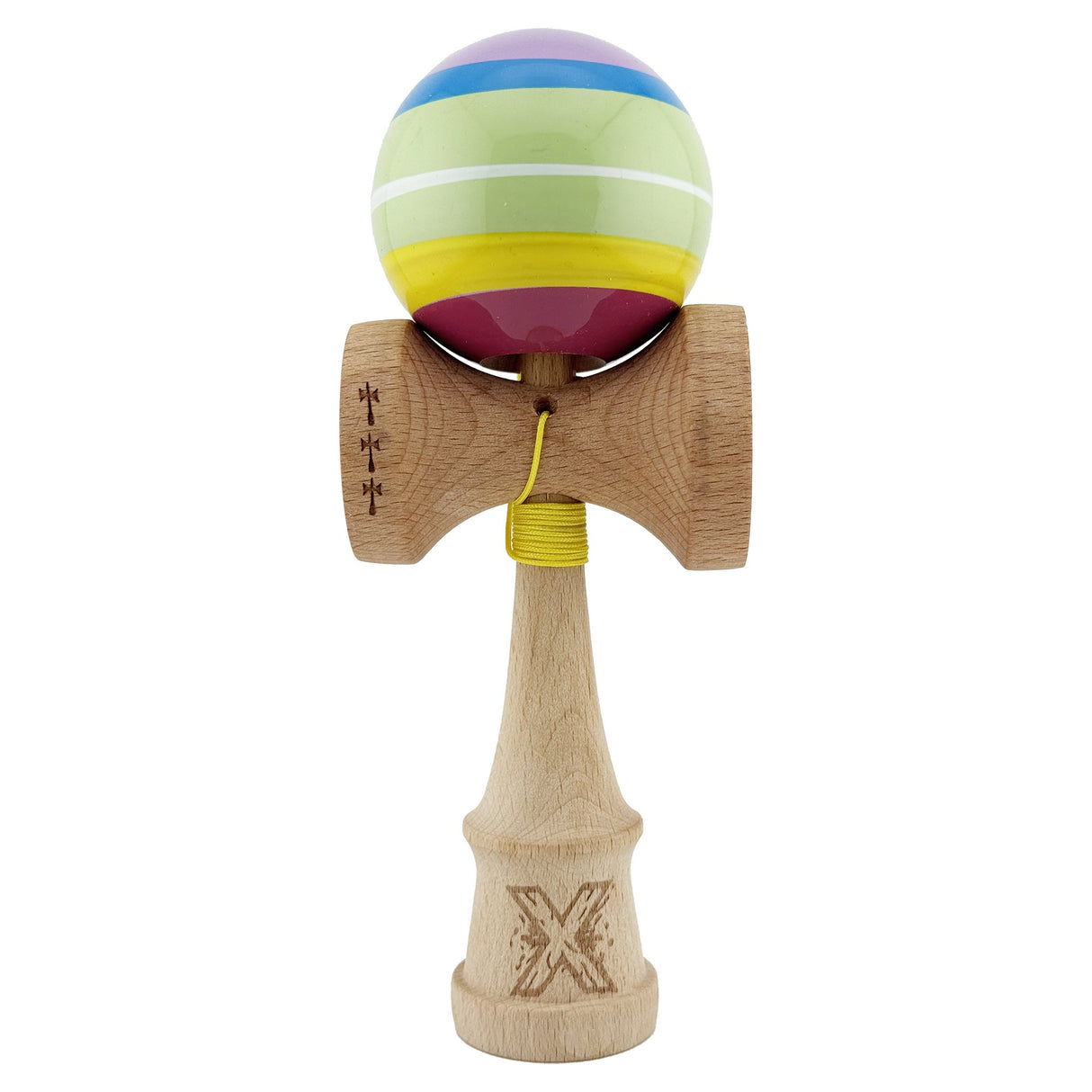 Kendama X SPECTRUM Originala, Profesionala, Vivimall, Big Cups V2, Super Sticky Legendary Cupe Mari, Rulment Metalic cu Ata 55 cm, Multicolor - vivimall.ro