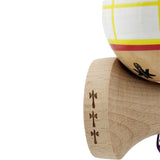 Kendama X Originala, Profesionala, Flippy, Big Cups V2, Model Glob Super Sticky Legendary Cupe Mari, Rulment Metalic cu Ata 55 cm, Alb/Galben/Rosu - vivimall.ro