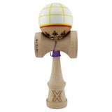 Kendama X Originala, Profesionala, Flippy, Big Cups V2, Model Glob Super Sticky Legendary Cupe Mari, Rulment Metalic cu Ata 55 cm, Alb/Galben/Rosu - vivimall.ro