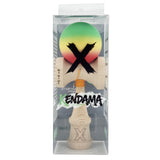 Kendama X Originala, Profesionala, Flippy, Big Cups V2, Rubber Grip cu Cupe Mari, Rulment Metalic cu Ata 55 cm, Verde/Galben/Rosu - vivimall.ro