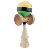 Kendama X Originala, Profesionala, Vivimall, Big Cups V2, Super Sticky cu Cupe Mari, din lemn 18 cm, Rulment Metalic cu Ata 55 cm, Galben/Negru/Verde - vivimall.ro