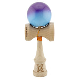 Kendama X Originala, Profesionala, Vivimall, Big Cups V2, Super Sticky, Rulment Metalic cu Ata 55 cm, Mov/Albastru - vivimall.ro