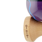 Kendama X Originala, Profesionala, Vivimall, Big Cups V2, Super Sticky cu Cupe Mari, Rulment Metalic, din lemn 18 cm, Ata 55 cm, Negru/Mov