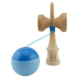 Kendama X Originala, Profesionala, Flippy, Big Cups V2, Super Sticky cu Cupe Mari, Rulment Metalic, din lemn 18 cm, Ata 55 cm, Albastru/Bleu