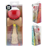 Kendama X Originala, Profesionala, Vivimall, Big Cups V2, Super Sticky cu Cupe Mari, Rulment Metalic, din lemn 18 cm, Ata 55 cm, Alb/Rosu - vivimall.ro