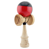 Kendama X Originala, Profesionala, Vivimall, Big Cups V2, Super Sticky cu Cupe Mari, Rulment Metalic, din lemn 18 cm, Ata 55 cm, Negru/Rosu - vivimall.ro