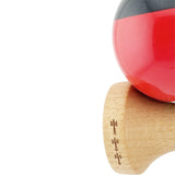 Kendama X Originala, Profesionala, Vivimall, Big Cups V2, Super Sticky cu Cupe Mari, Rulment Metalic, din lemn 18 cm, Ata 55 cm, Negru/Rosu