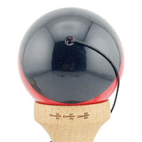 Kendama X Originala, Profesionala, Vivimall, Big Cups V2, Super Sticky cu Cupe Mari, Rulment Metalic, din lemn 18 cm, Ata 55 cm, Negru/Rosu