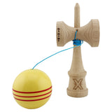 Kendama X Originala, Profesionala, Flippy, Big Cups V2, Super Sticky Legendary Cupe Mari, Rulment Metalic cu Ata 55 cm,-Galben/Linii Rosii - vivimall.ro