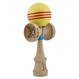 Kendama X Originala, Profesionala, Flippy, Big Cups V2, Super Sticky Legendary Cupe Mari, Rulment Metalic cu Ata 55 cm,-Galben/Linii Rosii - vivimall.ro