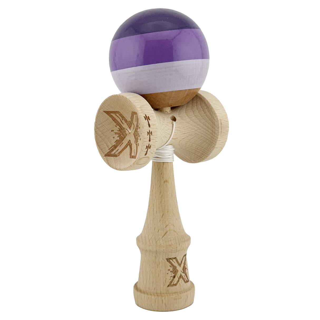 Kendama X Originala, Profesionala, Flippy, Big Cups V2, Super Sticky Legendary Cupe Mari, Rulment Metalic cu Ata 55 cm, Purpuriu/Mov/Lila - vivimall.ro