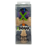 Kendama X Originala, Profesionala, Flippy, Big Cups V2, Super Sticky Cupe Mari, Rulment Metalic cu Ata 55 cm,-Negru Mov cu Linii - vivimall.ro
