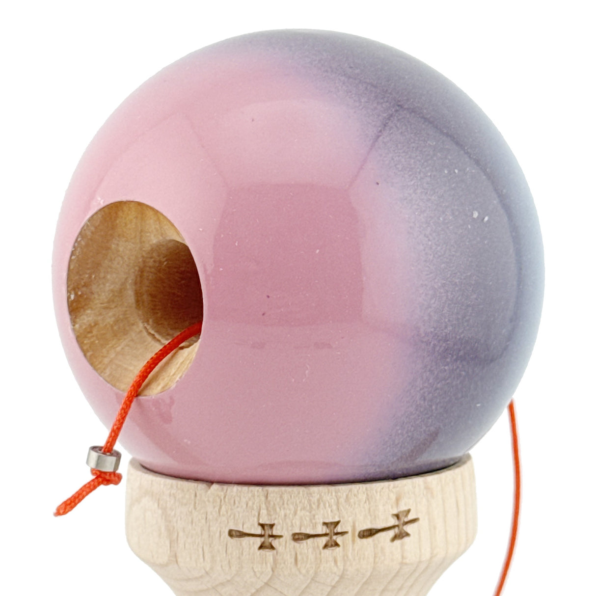 Kendama X Originala, Profesionala, Flippy, Big Cups V2, Super Sticky Cupe Mari, Rulment Metalic cu Ata 55 cm, Albastru Deschis/Mov/Roz - vivimall.ro