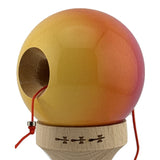 Kendama X Originala, Profesionala, Flippy, Big Cups V2, Super Sticky Cupe Mari, Rulment Metalic cu Ata 55 cm, Roz/Portocaliu/Galben - vivimall.ro