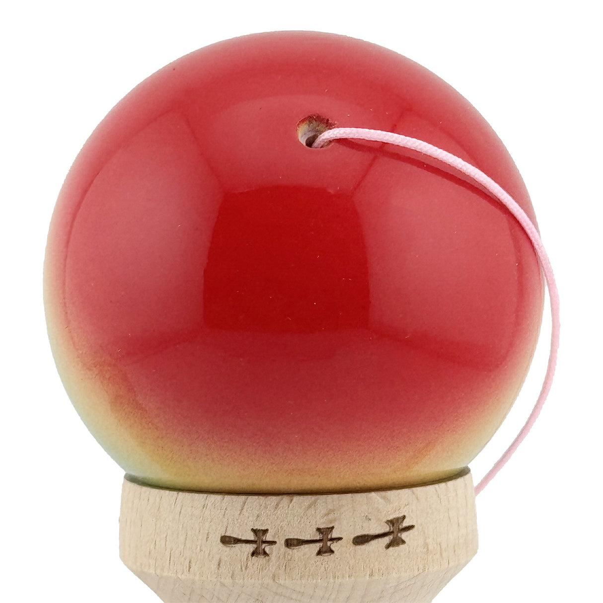 Kendama X Originala, Profesionala, Flippy, Big Cups V2, Super Sticky Cupe Mari, Rulment Metalic cu Ata 55 cm, Rosu/Galben/Albastru - vivimall.ro