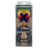 Kendama X Originala, Profesionala, Flippy, Big Cups V2, Super Sticky Cupe Mari, Rulment Metalic cu Ata 55 cm, Verde/Galben/Rosu - vivimall.ro
