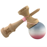 Kendama X Originala, Profesionala, Flippy, Big Cups V2, Super Sticky Cupe Mari, Rulment Metalic cu Ata 55 cm, Gradient Roz/Alb/Gri - vivimall.ro