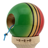 Kendama X Originala, Profesionala, Flippy, Big Cups V2, Super Sticky Legendary Cupe Mari, Rulment Metalic cu Ata 55 cm, Rosu/Galben/Verde - vivimall.ro