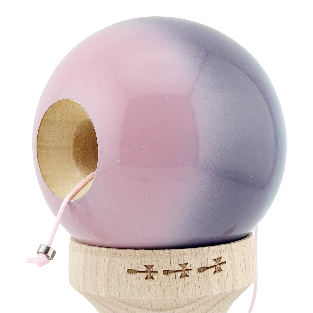 Kendama X Originala, Profesionala, Vivimall, Big Cups V2, Super Sticky Legendary Cupe Mari, Rulment Metalic cu Ata 55 cm, Albastru/Mov/Roz - vivimall.ro