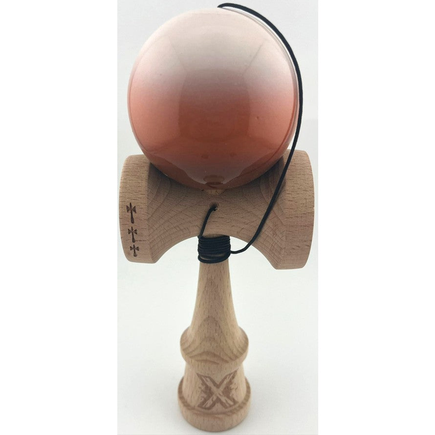 Kendama X Originala, Profesionala, Vivimall, Big Cups V2, Super Sticky, Rulment Metalic cu Ata 55 cm, Alb/Maro - vivimall.ro