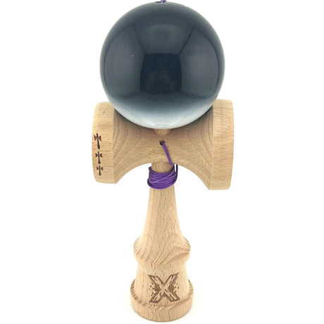 Kendama X Originala, Profesionala, Flippy, Big Cups V2, Super Sticky, Rulment Metalic cu Ata 55 cm, Negru/Alb - vivimall.ro