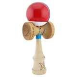 Kendama X Originala, Profesionala, Flippy, Big Cups V2, Super Sticky cu Cupe Mari, din lemn 18 cm, Rulment Metalic cu Ata 55 cm, Rosu/Alb - vivimall.ro