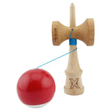 Kendama X Originala, Profesionala, Flippy, Big Cups V2, Super Sticky cu Cupe Mari, din lemn 18 cm, Rulment Metalic cu Ata 55 cm, Rosu/Alb - vivimall.ro