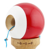 Kendama X Originala, Profesionala, Flippy, Big Cups V2, Super Sticky cu Cupe Mari, din lemn 18 cm, Rulment Metalic cu Ata 55 cm, Rosu/Alb - vivimall.ro