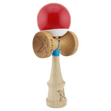 Kendama X Originala, Profesionala, Flippy, Big Cups V2, Super Sticky cu Cupe Mari, din lemn 18 cm, Rulment Metalic cu Ata 55 cm, Rosu/Alb - vivimall.ro