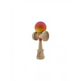 Kendama X Originala, Profesionala, Vivimall, Cupe Mari KING SIZE V3, Rubber Grip, Gaura in Baza, Rulment Metalic, din lemn 18 cm, Ata 55 cm, Gradient Roz/Rosu/Galben - vivimall.ro