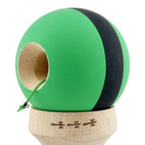 Kendama X Originala, Profesionala, Vivimall, Cupe Mari KING SIZE V3, Rubber Grip, Gaura in Baza, Rulment Metalic, din lemn 18 cm, Ata 55 cm, M Bicolor Verde Dublu/Negru - vivimall.ro