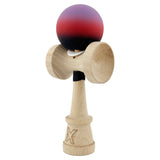 Kendama X Originala, Profesionala, Vivimall, Cupe Mari KING SIZE V3, Rubber Grip, Gaura in Baza, Rulment Metalic, din lemn 18 cm, Ata 55 cm, Gradient Mov/Rosu/Negru - vivimall.ro