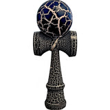 Kendama X Originala, Profesionala, Cracked din Lemn, 18 cm,  Negru Alb - vivimall.ro
