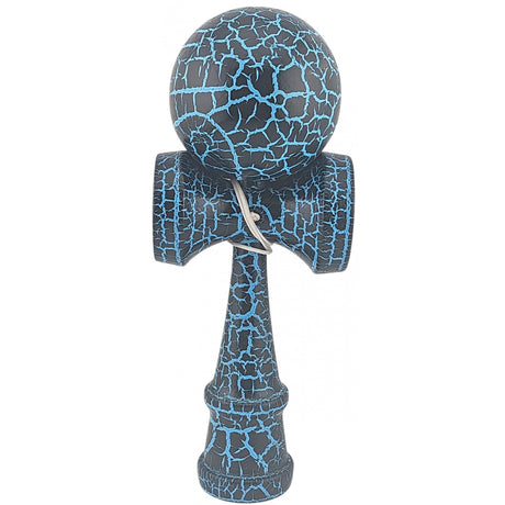Kendama X Originala, -Profesionala, Vivimall, Cracked, din Lemn, 18 cm, -Negru, Albastru - vivimall.ro