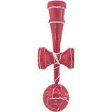 Kendama X Originala, Profesionala, Flippy, Cracked, din Lemn, 18 cm, Rosu/Alb - vivimall.ro