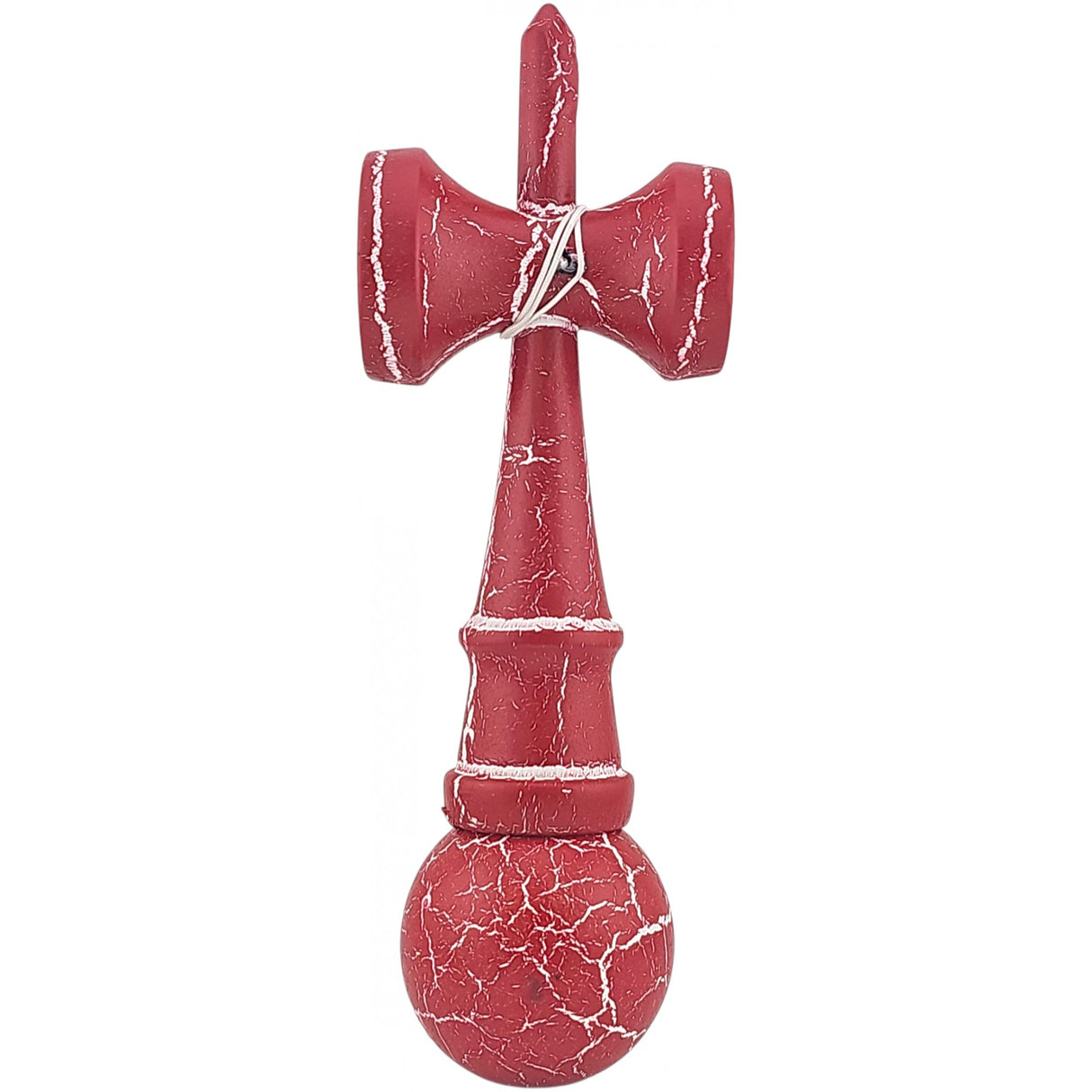 Kendama X Originala, Profesionala, Flippy, Cracked, din Lemn, 18 cm, Rosu/Alb - vivimall.ro