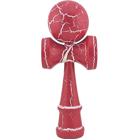 Kendama X Originala, Profesionala, Flippy, Cracked, din Lemn, 18 cm, Rosu/Alb - vivimall.ro