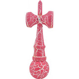 Kendama X Originala, Profesionala, Flippy, Cracked, din Lemn, 18 cm, Roz Aprins/Alb - vivimall.ro