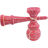 Kendama X Originala, Profesionala, Flippy, Cracked, din Lemn, 18 cm, Roz Aprins/Alb - vivimall.ro