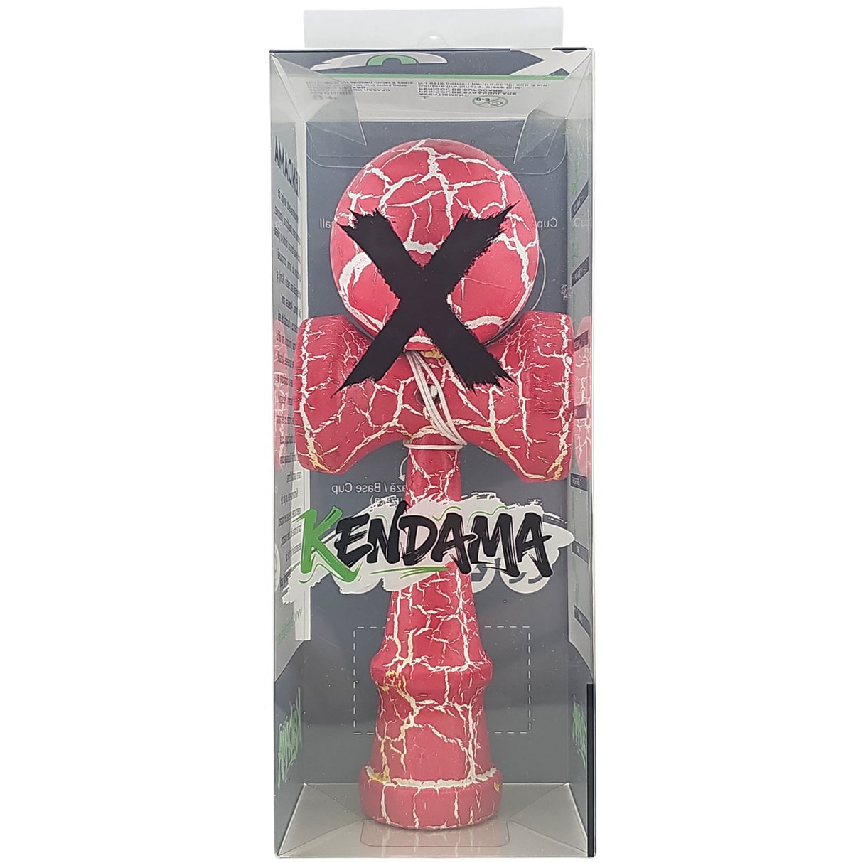 Kendama X Originala, Profesionala, Flippy, Cracked, din Lemn, 18 cm, Roz Aprins/Alb - vivimall.ro